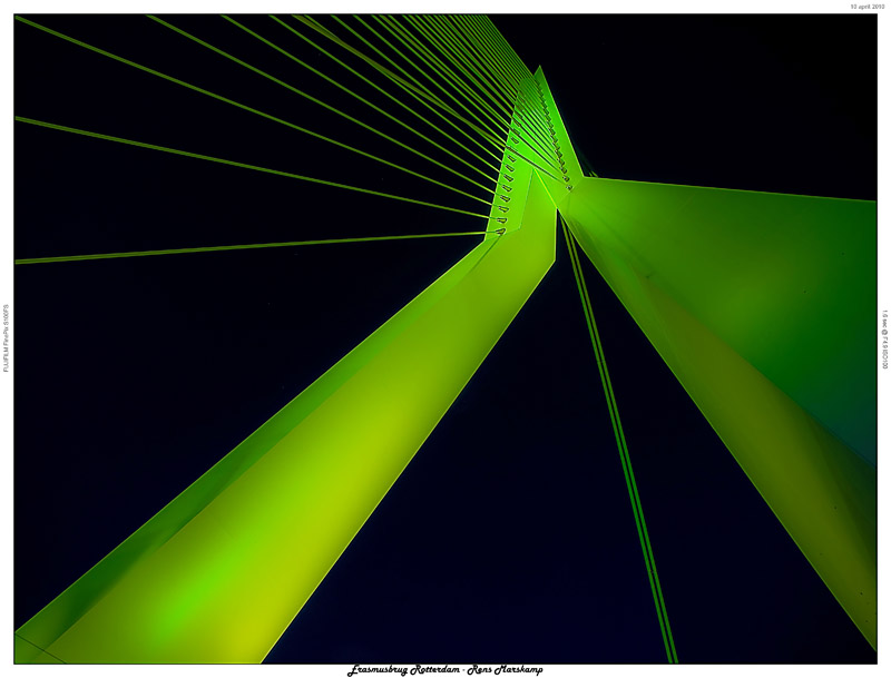Rens Marskamp, Fotografie, Foto, RM photography, Nachtopname, Long Exposure, Nightshot, Erasmusbrug, rotterdam, bridge