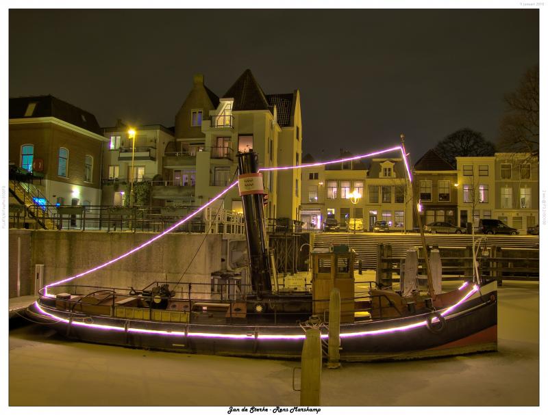 Rens Marskamp, Fotografie, Foto, RM photography, Nachtopname, Long Exposure, Nightshot, Jan de Sterke, Stoomboot, Gorinchem