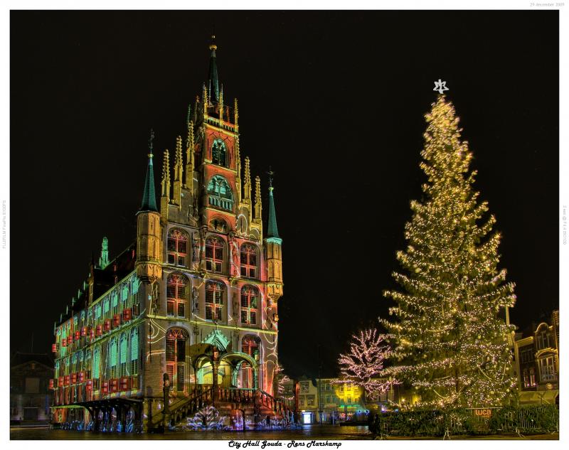 Rens Marskamp, Fotografie, Foto, RM photography, Nachtopname, Long Exposure, Nightshot, Stadshuis, City hall, Town hall, gemeentehuis, raadshuis, gouda, kunstlicht, Patrice Warrener , 